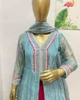 Blue tissue skirt set - kasumi.in